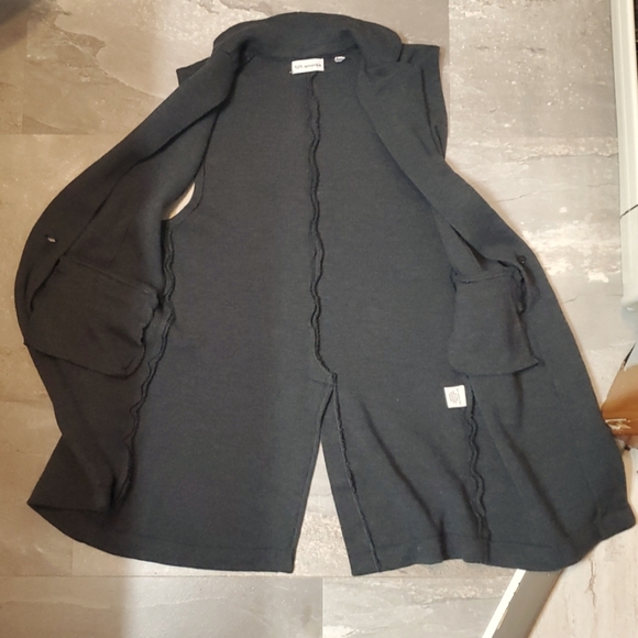 525 America Long Sweater Vest Cardigan. Dark Grey. Sleeveless. Merino Wool. S. - Picture 12 of 12